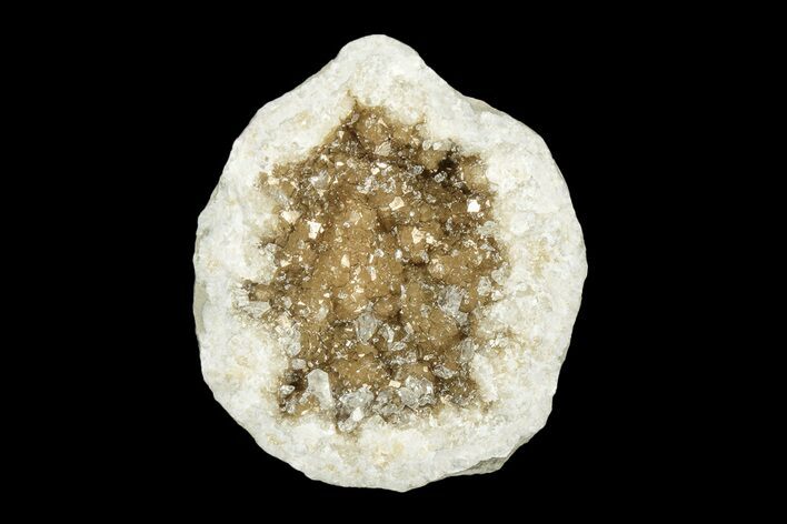 Keokuk Quartz Geode with Calcite Crystals (Half) - Missouri #195943